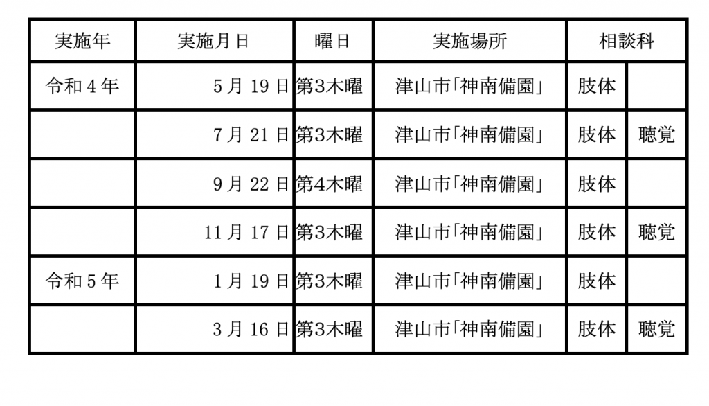 日程表