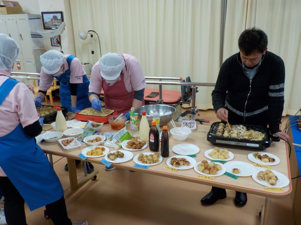 たこ焼きを焼いています。